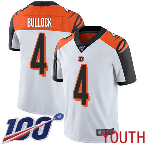 Cincinnati Bengals Limited White Youth Randy Bullock Road Jersey NFL Footballl #4 100th Season Vapor Untouchable->youth nfl jersey->Youth Jersey